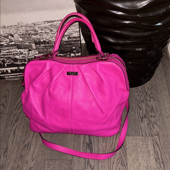 Kate Spade New York Large Fuchsia Pink Leather Satchel with strap - Picture 10 of 17